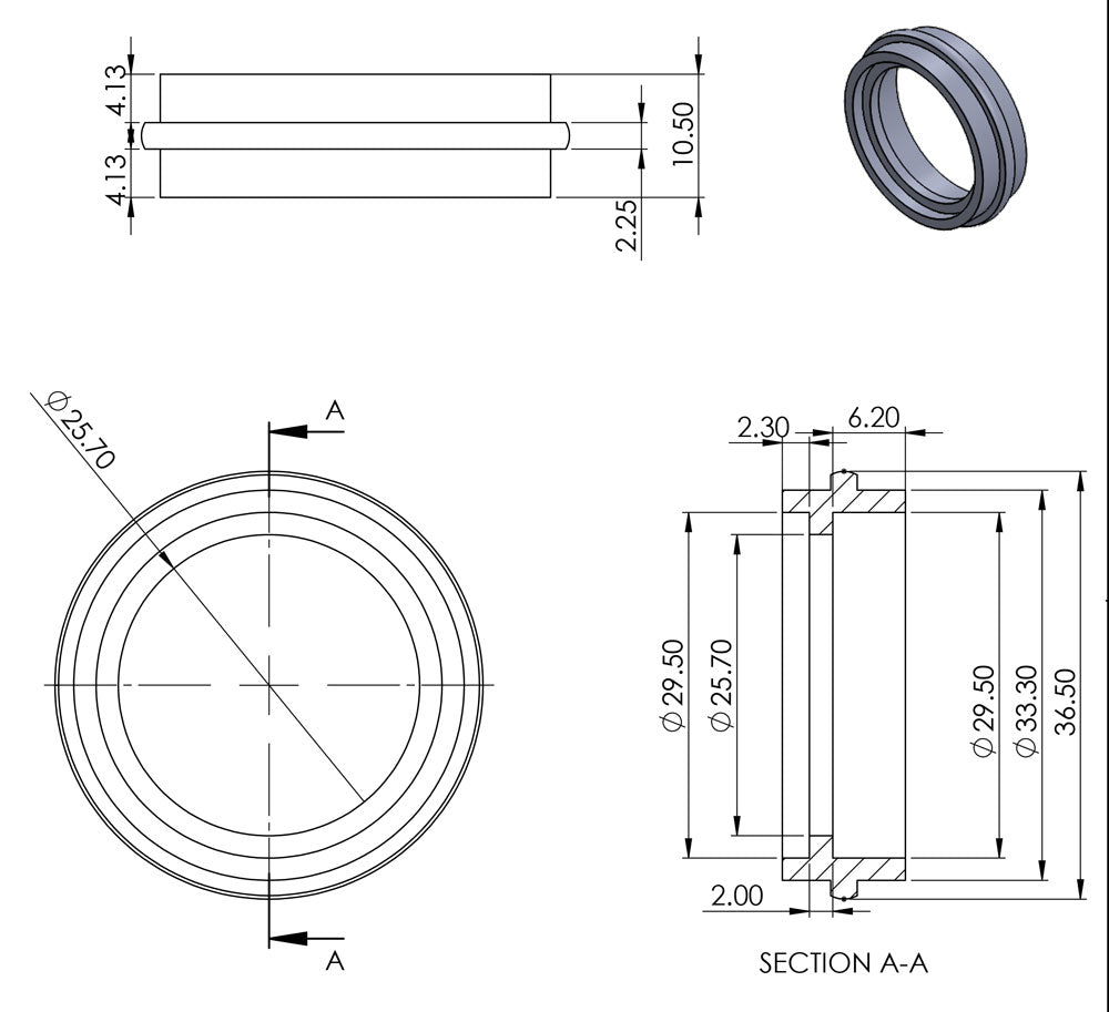 Roulette à vis en laiton avec embellisseur rond