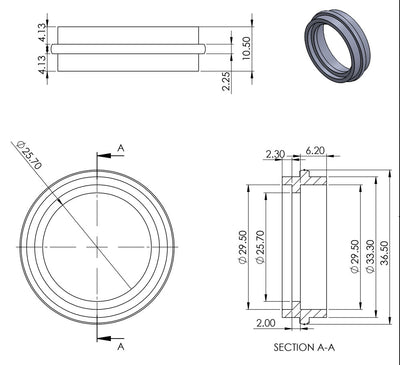 Roulette à vis en laiton avec embellisseur rond