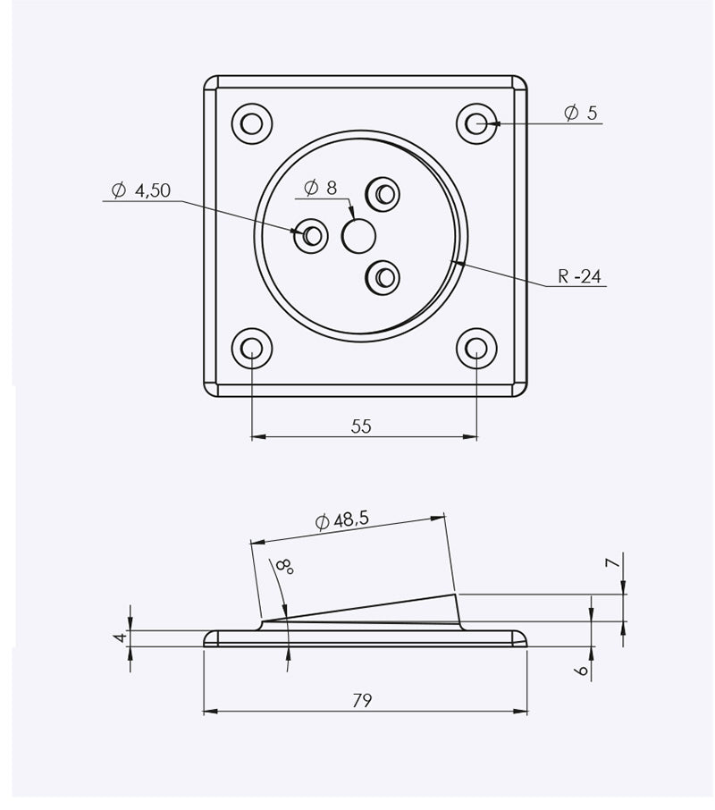 Norse Angled Leg Fixing Plate 