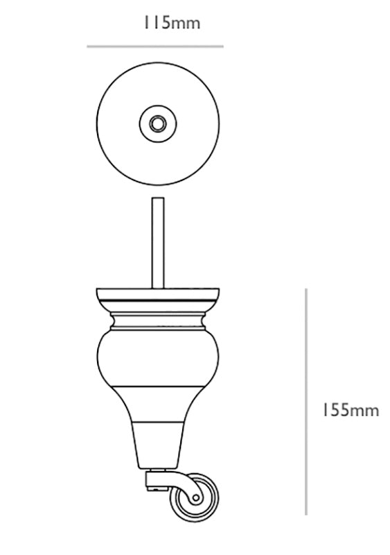 Itzel Furniture Legs with Brushed Brass Castors