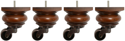 Lavinia Wooden Furniture Legs with Extra Large Shallow Cup Castors