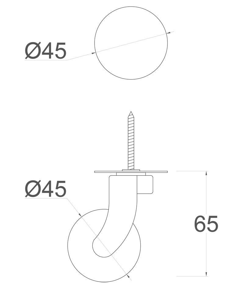 Satin Screw Plate Castor