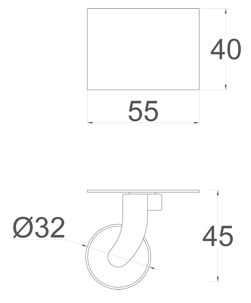 Brass Castor Universal Plate